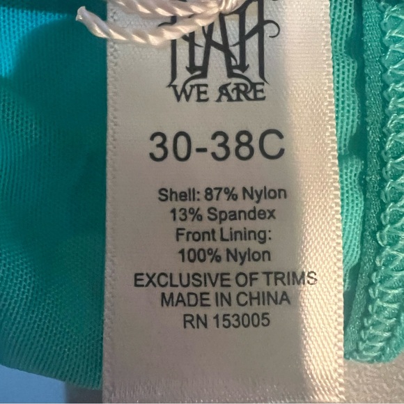 NWT We are HAH Free People Bra Fits 30-38C Teal Mesh Sheer 30C 32C 34C 36C 38C - Picture 14 of 14